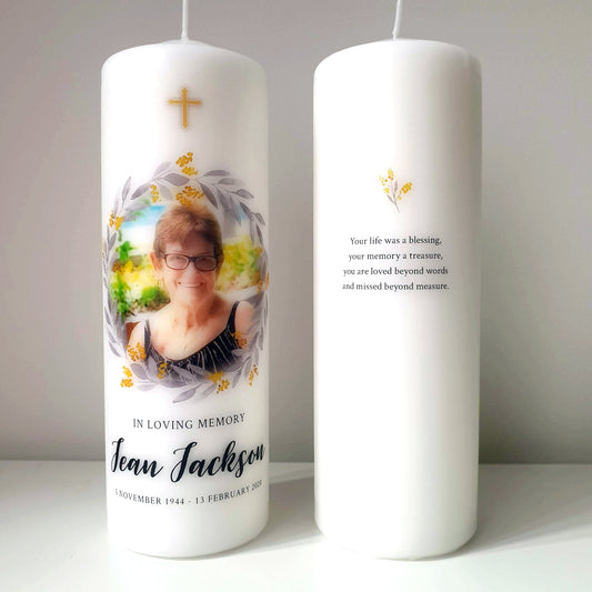 Yellow Wildflower Memorial Candle