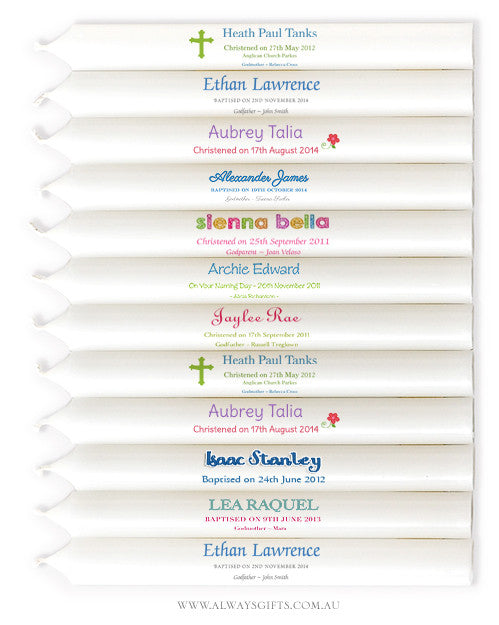 Personalised Taper Candles