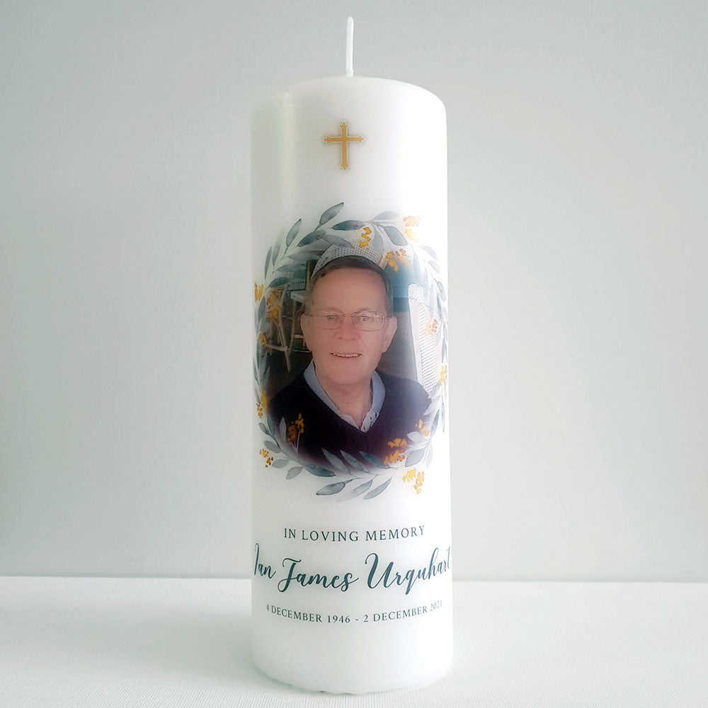 Yellow Wildflower Memorial Candle