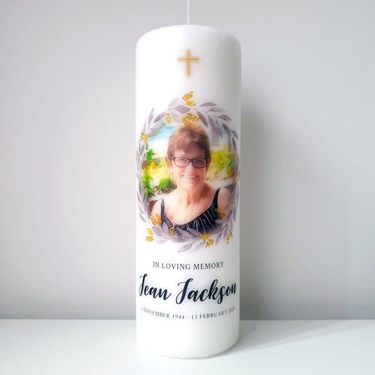 Yellow Wildflower Memorial Candle