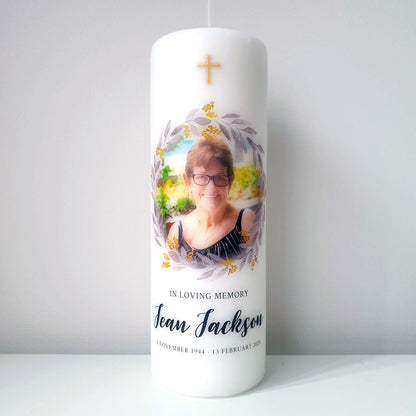 Yellow Wildflower Memorial Candle