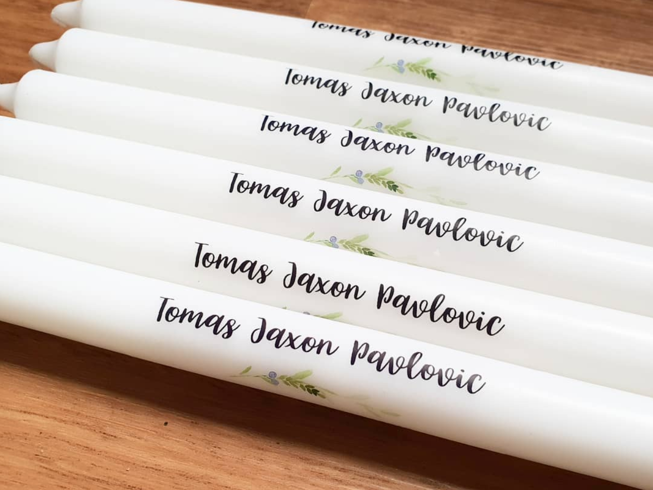 Personalised Taper Candles