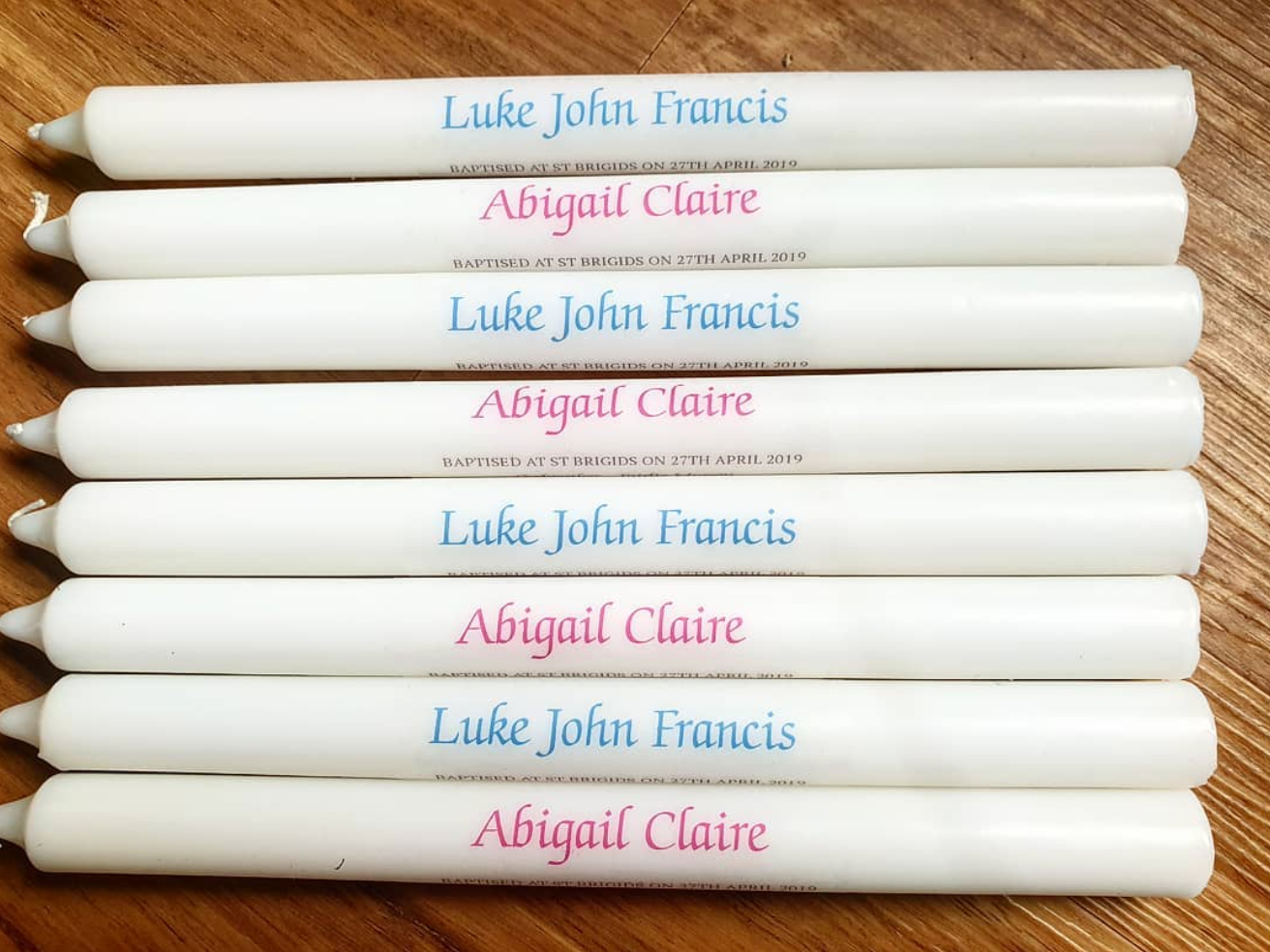 Personalised Taper Candles